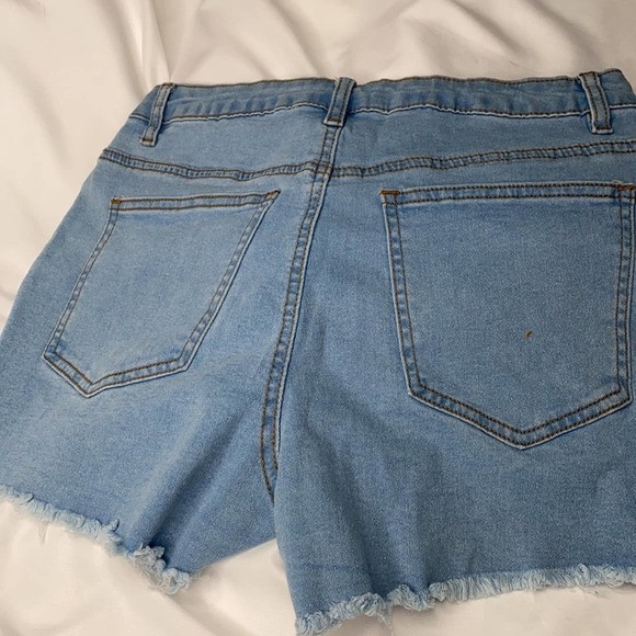 Light Blue Denim Jean Shorts with Rips on Front Size Small Cowgirl country - Picture 3 of 3